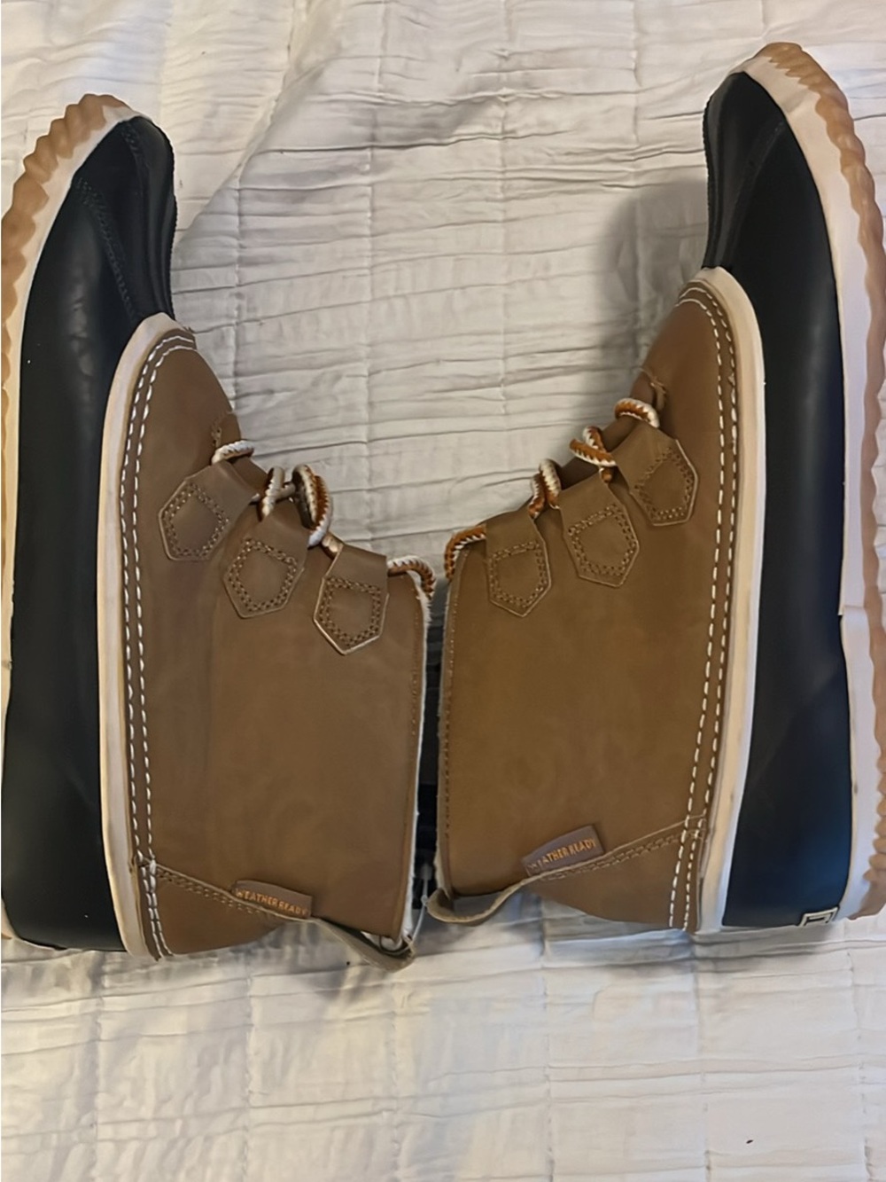 JBU Tan and Black Women's Waterproof Duck Boots